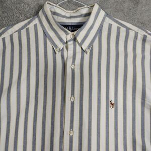 Ralph Lauren Shirt Mens 17-34 Yarmouth Cotton Striped L/S Button Down Flesh Pony